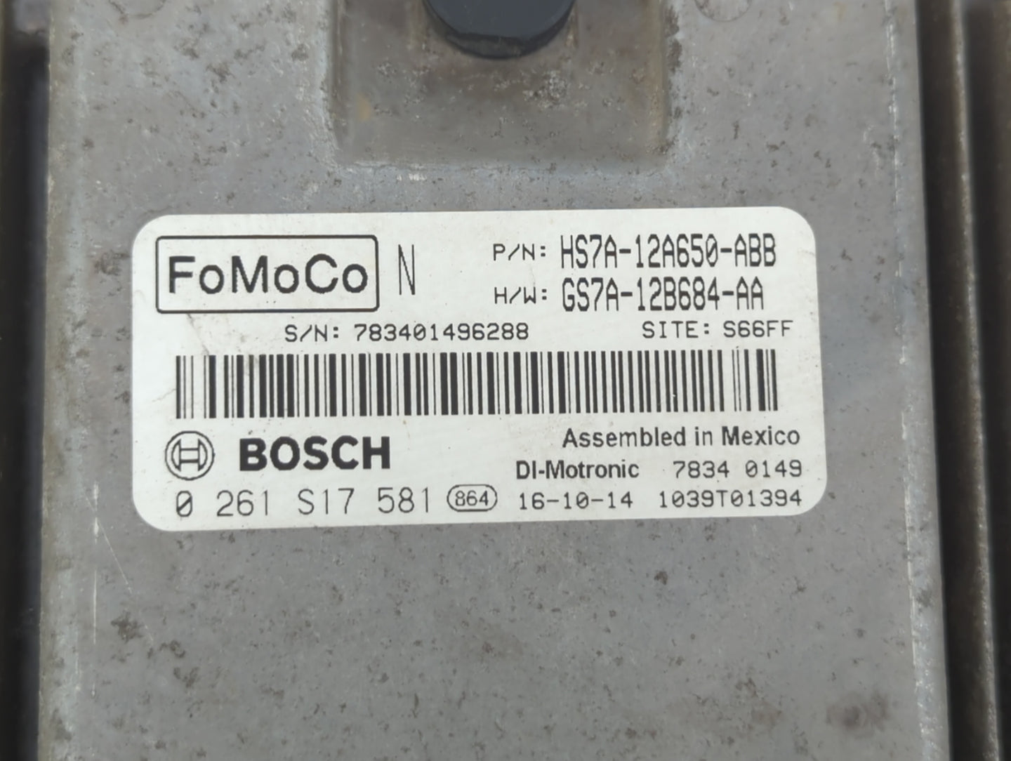 2017-2019 Ford Fusion PCM Engine Control Computer ECU ECM PCU OEM P/N:HS7A-12A650-ABB KS7A-12A650-BCA Fits Fits 2017 2018 20