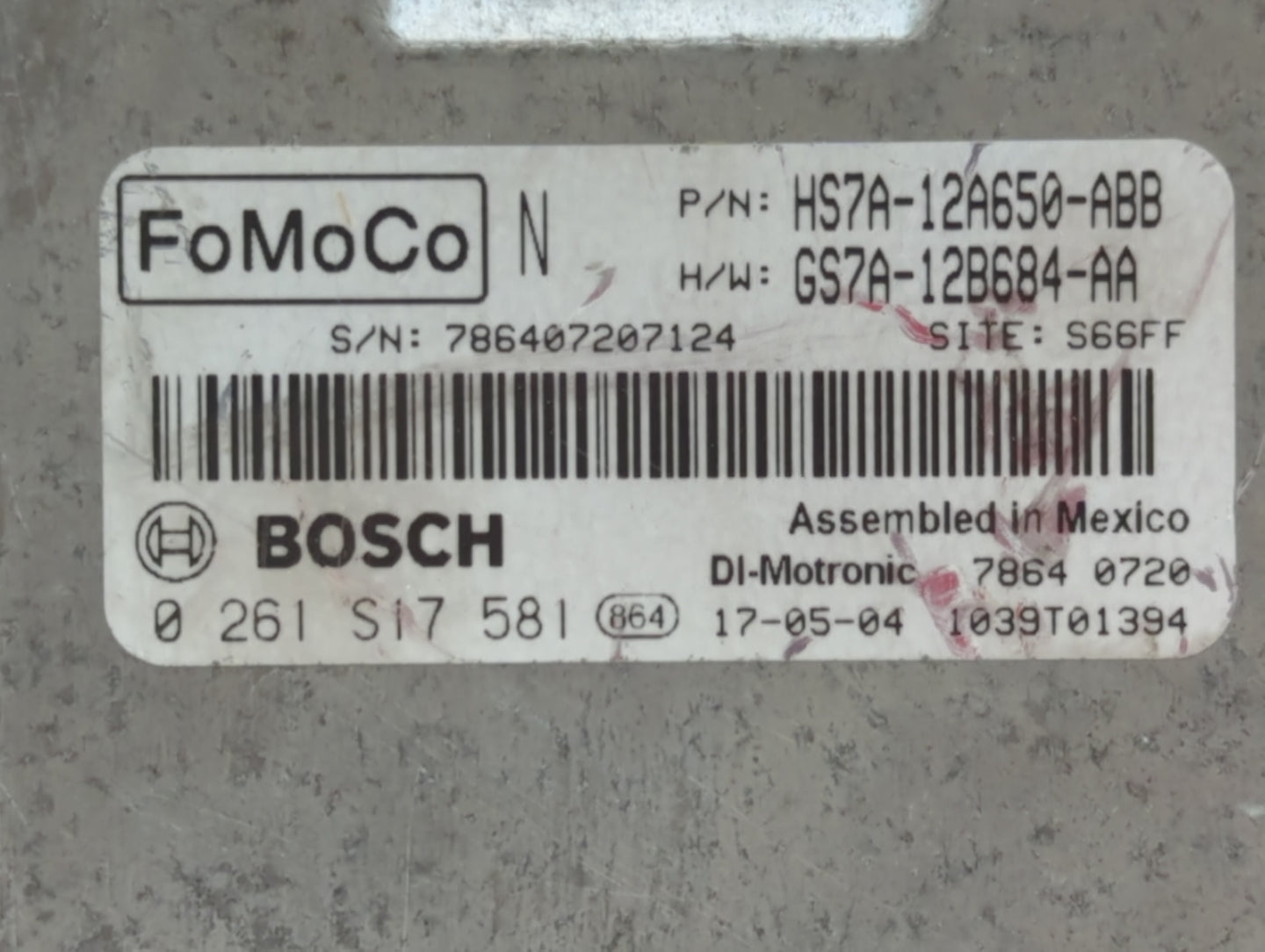 2017-2019 Ford Fusion PCM Engine Control Computer ECU ECM PCU OEM P/N:KS7A-12A650-BCA HS7A-12A650-ABB Fits Fits 2017 2018 20