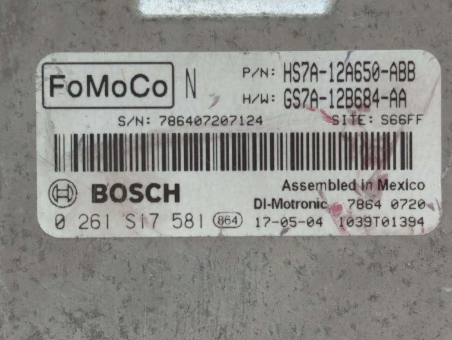 2017-2019 Ford Fusion PCM Engine Control Computer ECU ECM PCU OEM P/N:KS7A-12A650-BCA HS7A-12A650-ABB Fits Fits 2017 2018 20
