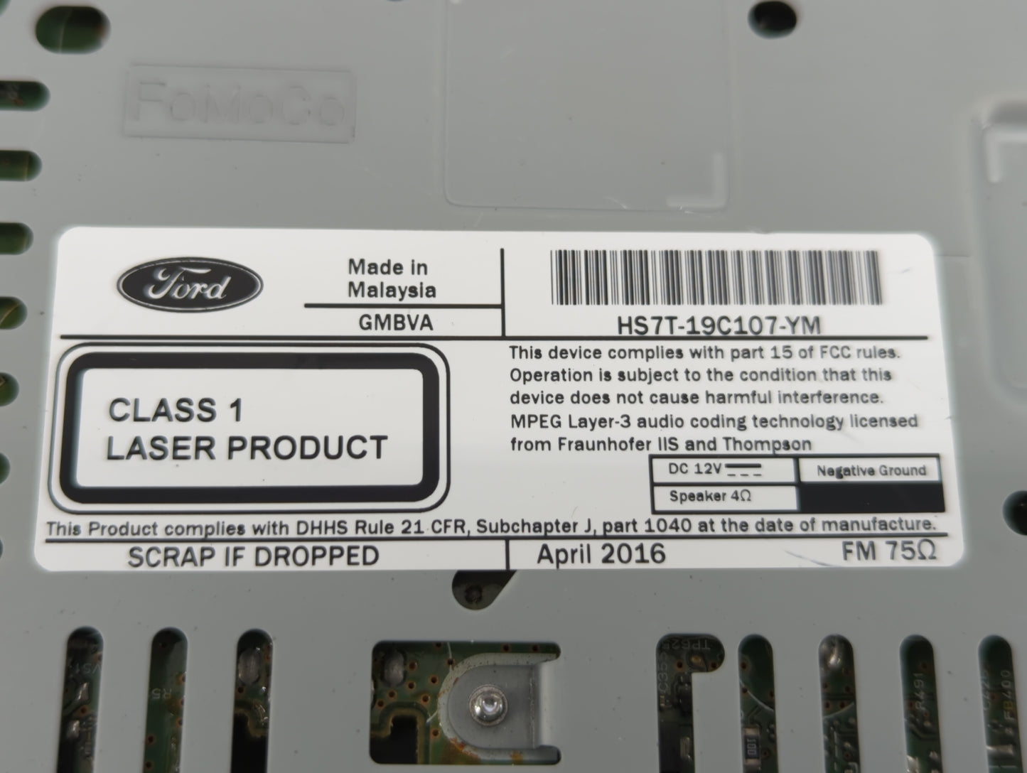 2017-2017 Ford Fusion Am Fm Cd Player Radio Receiver - Oemusedautoparts1.com