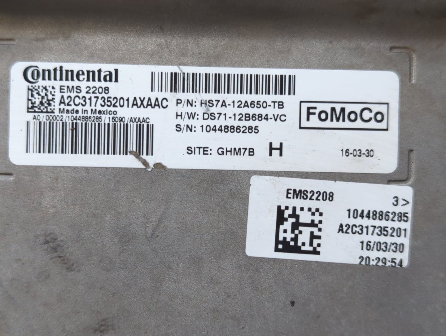 2017-2020 Ford Fusion PCM Engine Control Computer ECU ECM PCU OEM P/N:HS7A-12A650-TB HM5A-12A650-BB Fits OEM Used Auto Parts