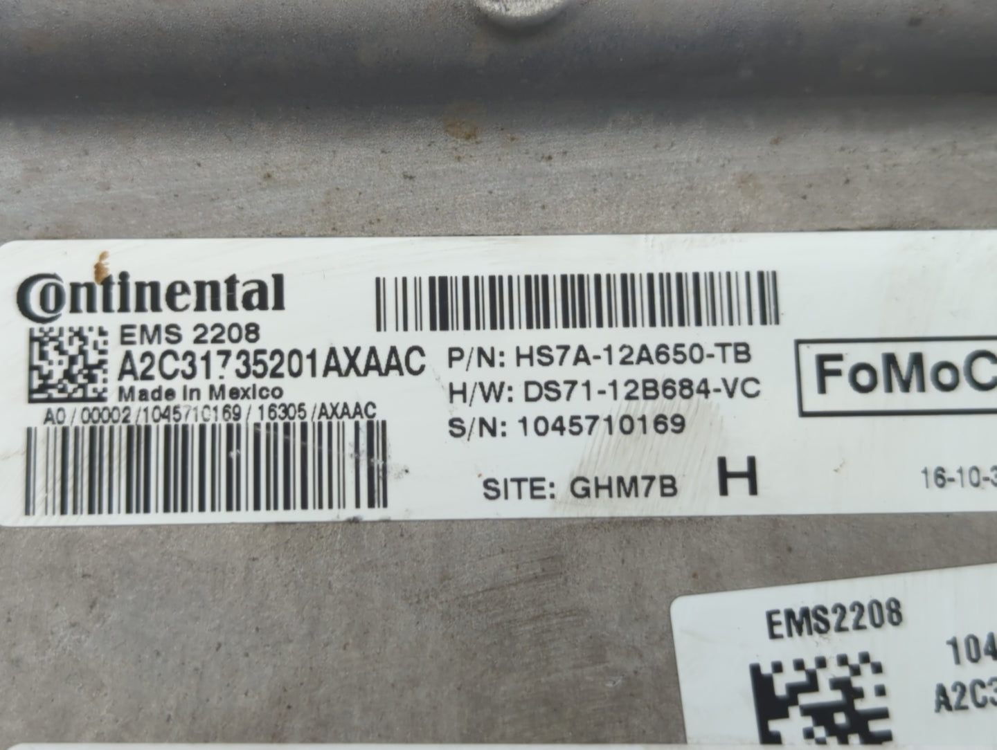 2017-2020 Ford Fusion PCM Engine Control Computer ECU ECM PCU OEM P/N:HS7A-12A650-TB HM5A-12A650-BB Fits OEM Used Auto Parts
