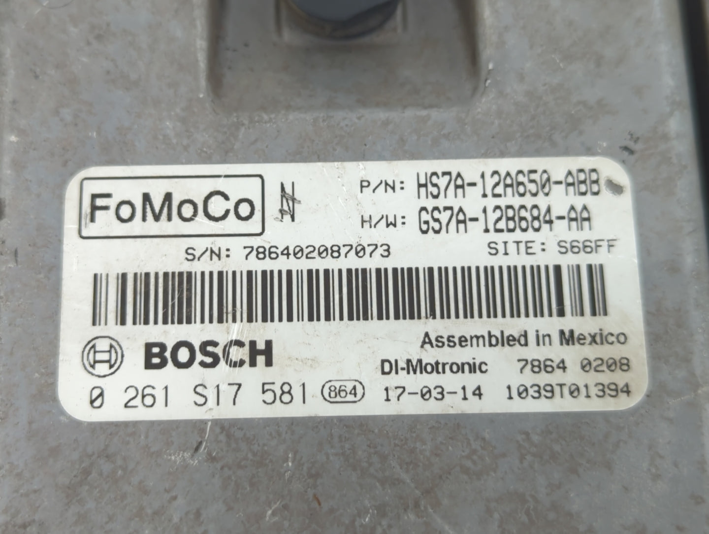 2017-2019 Ford Fusion PCM Engine Control Computer ECU ECM PCU OEM P/N:KS7A-12A650-BCA HS7A-12A650-ABB Fits Fits 2017 2018 20