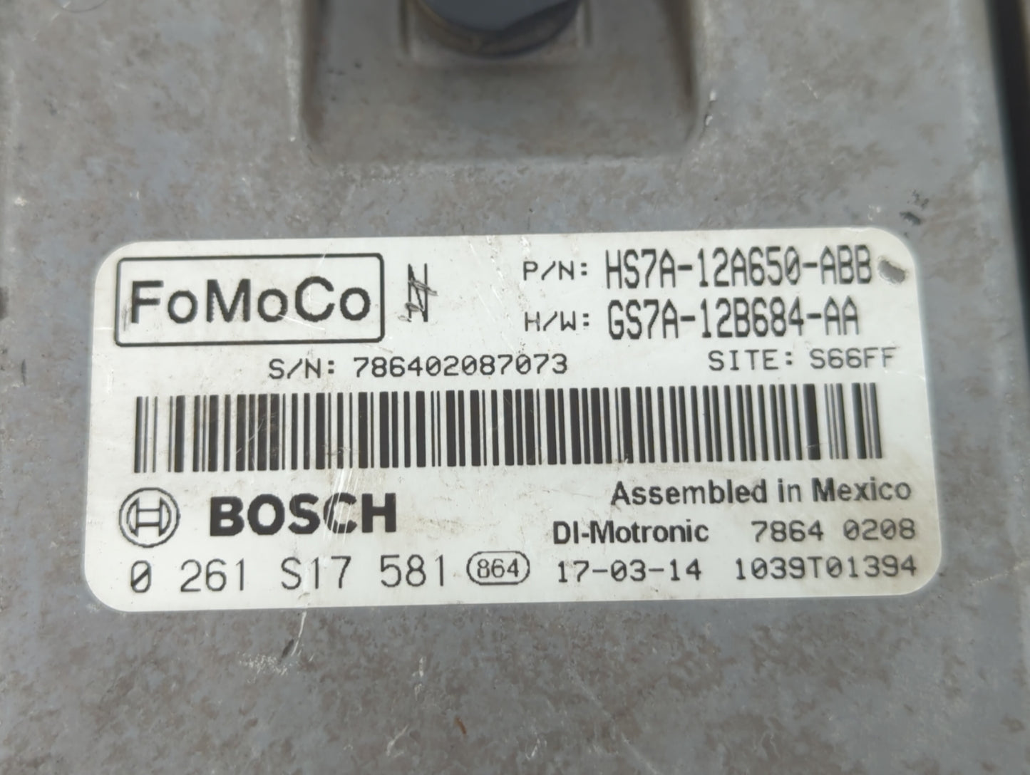 2017-2019 Ford Fusion PCM Engine Control Computer ECU ECM PCU OEM P/N:KS7A-12A650-BCA HS7A-12A650-ABB Fits Fits 2017 2018 20