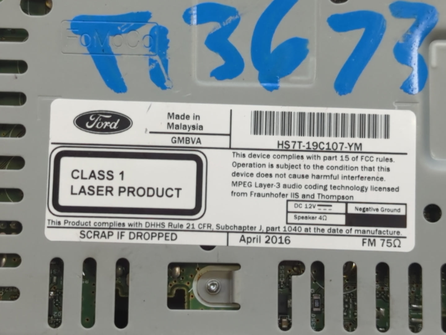 2017-2017 Ford Fusion Radio Control Panel - Oemusedautoparts1.com