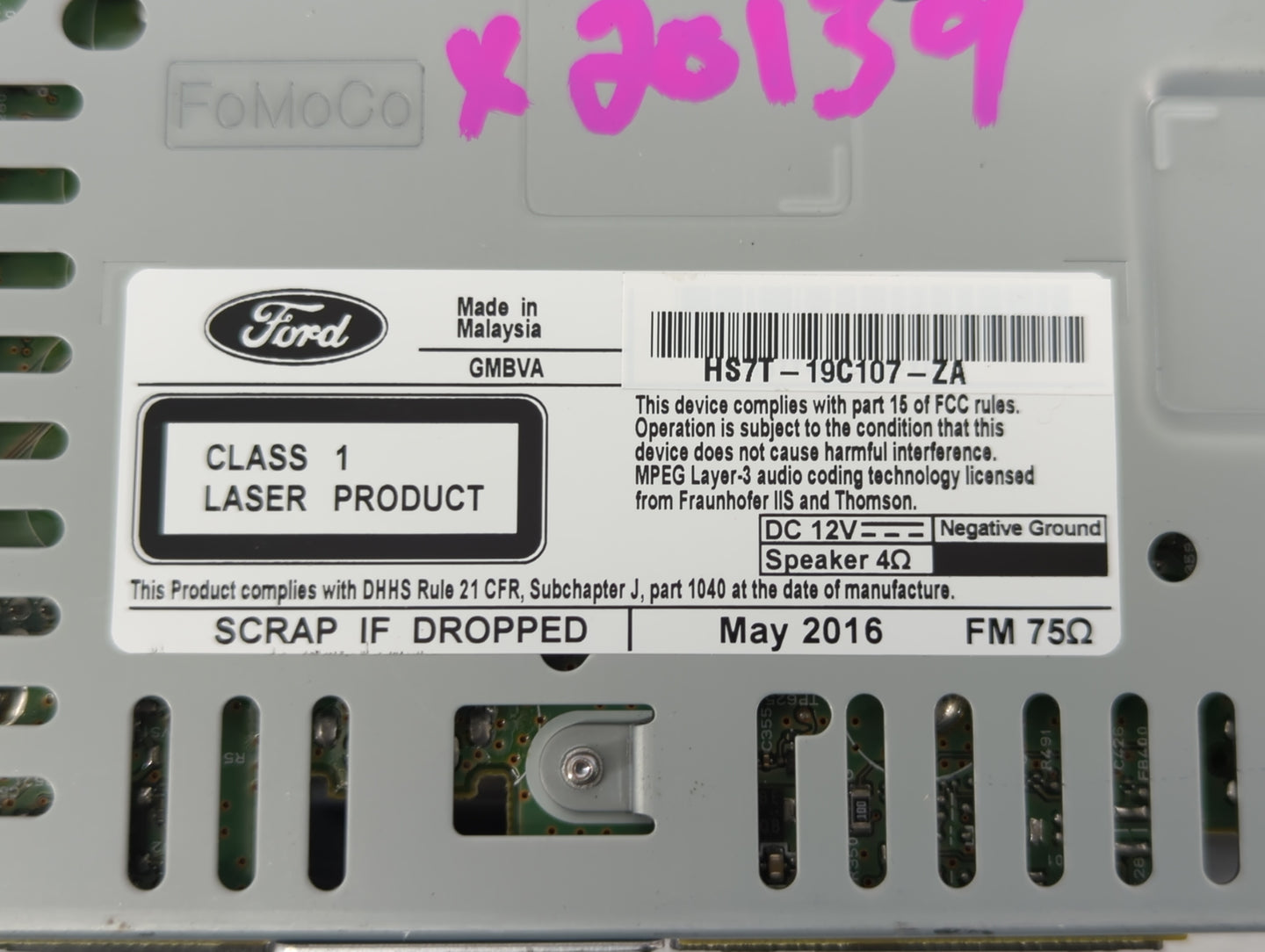 2017 Ford Fusion Radio AM FM Cd Player Receiver Replacement P/N:HS7T-19C107-ZD HS7T-19C107-ZA, HS7T-19C107-ZB, HS7T-19C107-Z