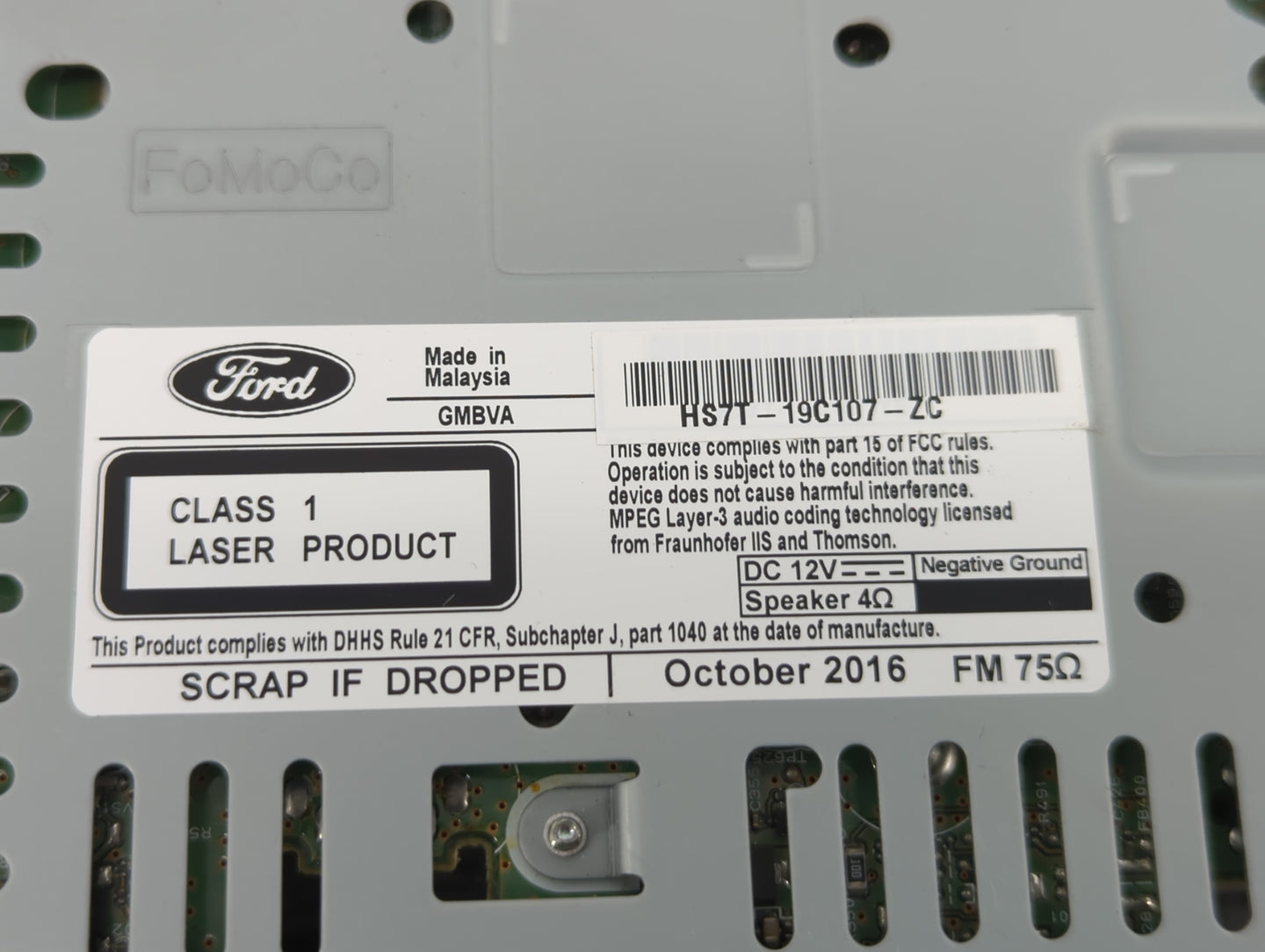 2017-2020 Ford Fusion Am Fm Cd Player Radio Receiver - Oemusedautoparts1.com