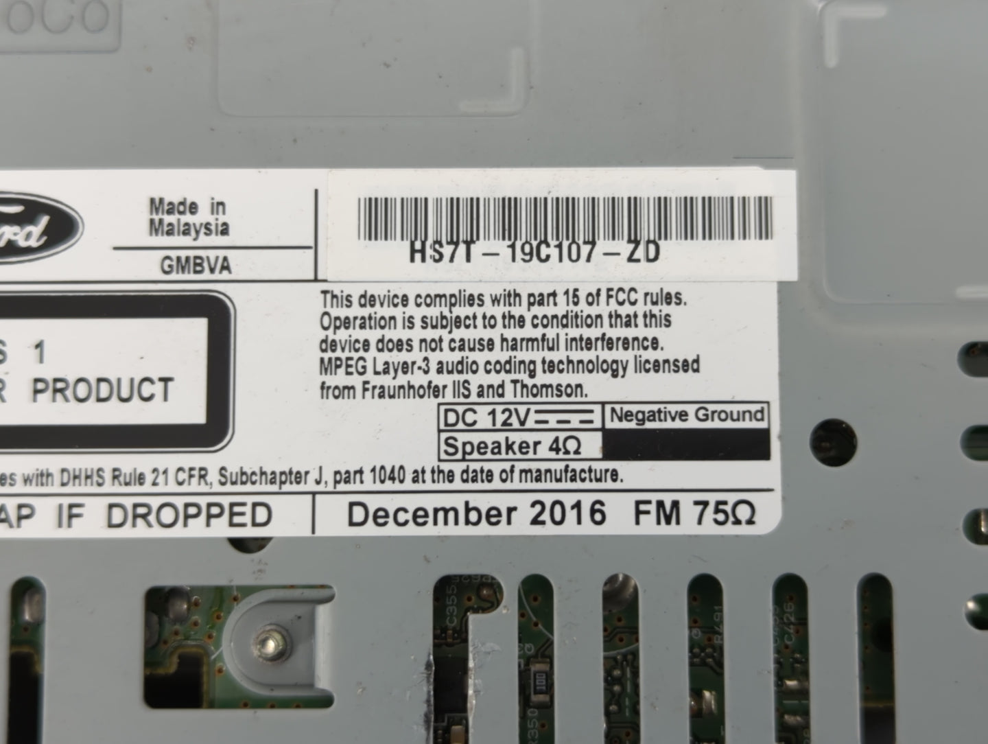 2017-2020 Ford Fusion Am Fm Cd Player Radio Receiver - Oemusedautoparts1.com