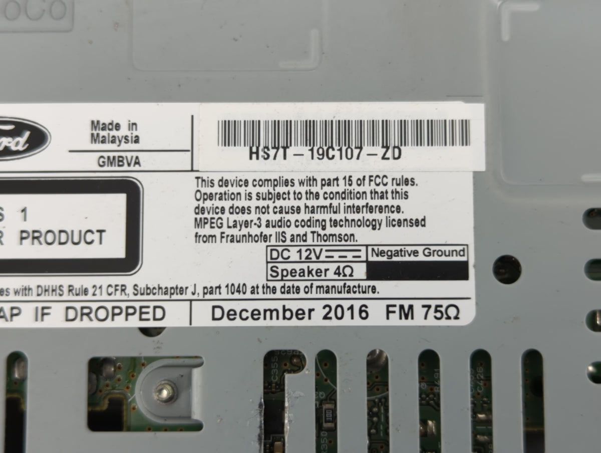 2017-2020 Ford Fusion Am Fm Cd Player Radio Receiver 549218 - Oemusedautoparts1.com