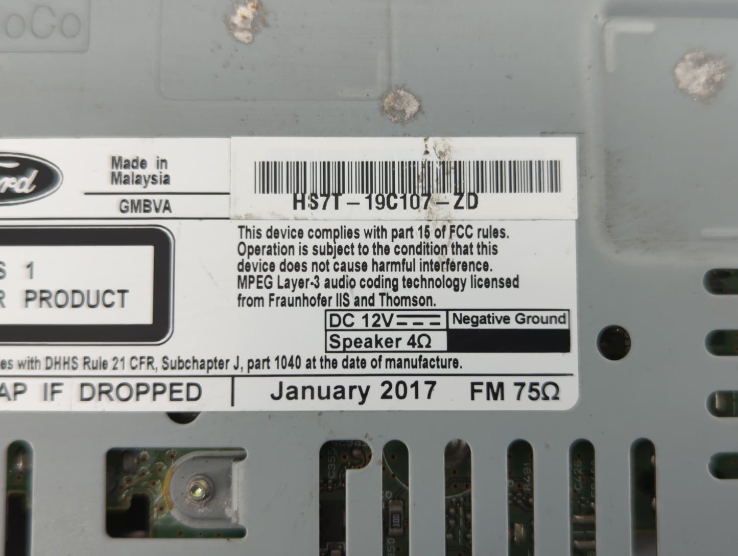 2017-2020 Ford Fusion Am Fm Cd Player Radio Receiver - Oemusedautoparts1.com