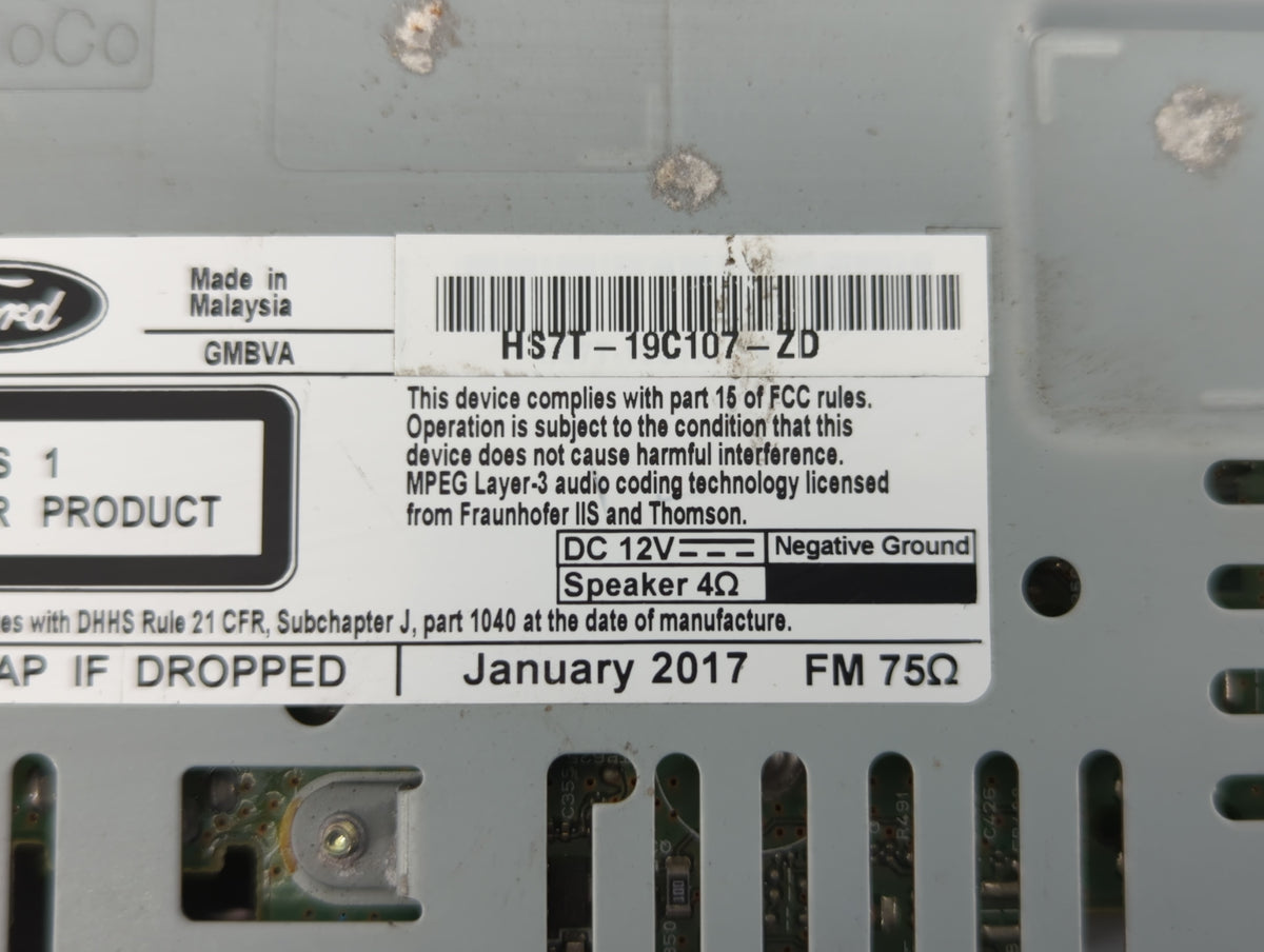2017-2020 Ford Fusion Am Fm Cd Player Radio Receiver 549224 - Oemusedautoparts1.com