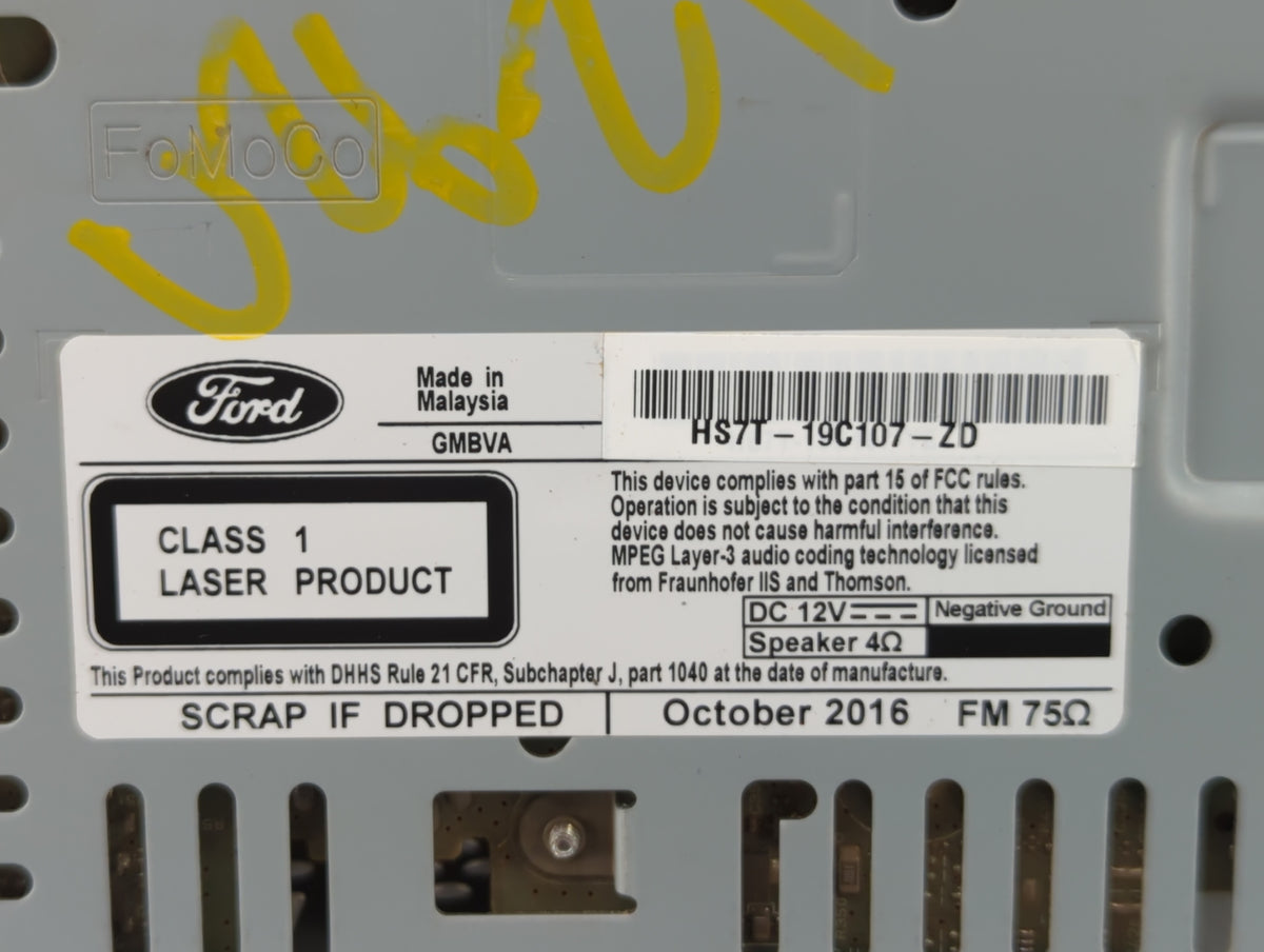 2017-2020 Ford Fusion Am Fm Cd Player Radio Receiver 554355 - Oemusedautoparts1.com