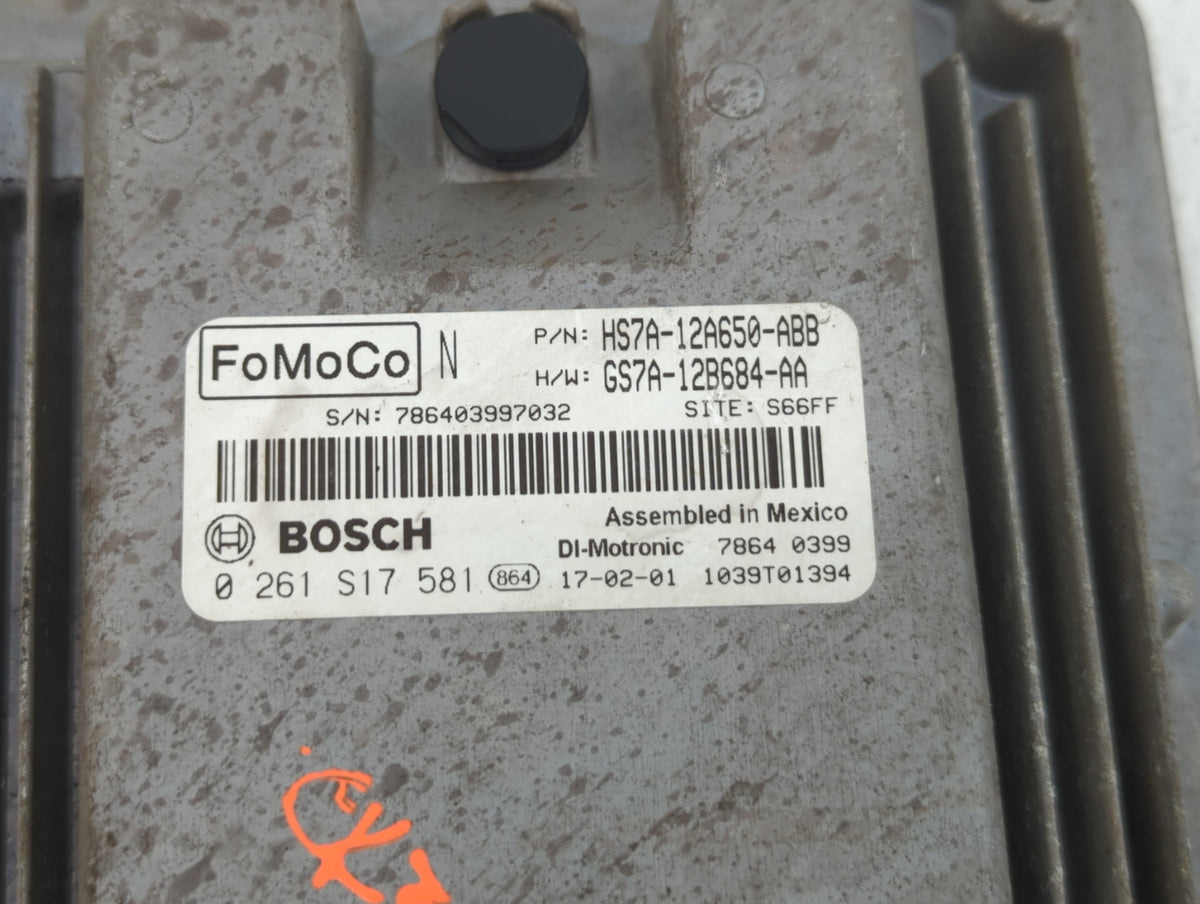 2017-2019 Ford Fusion PCM Engine Control Computer ECU ECM PCU OEM P/N:HS7A-12A650-ABB Fits 2017 2018 2019 OEM Used Auto Part