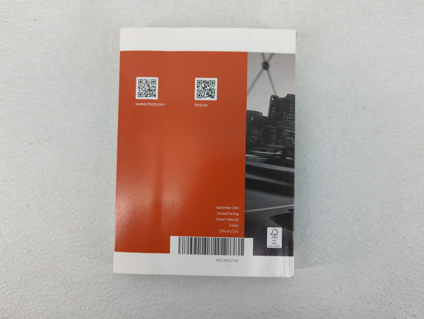 2017 Ford Fusion Owners Manual Book Guide P/N:HE5J19A321AB OEM Used Auto Parts - Oemusedautoparts1.com