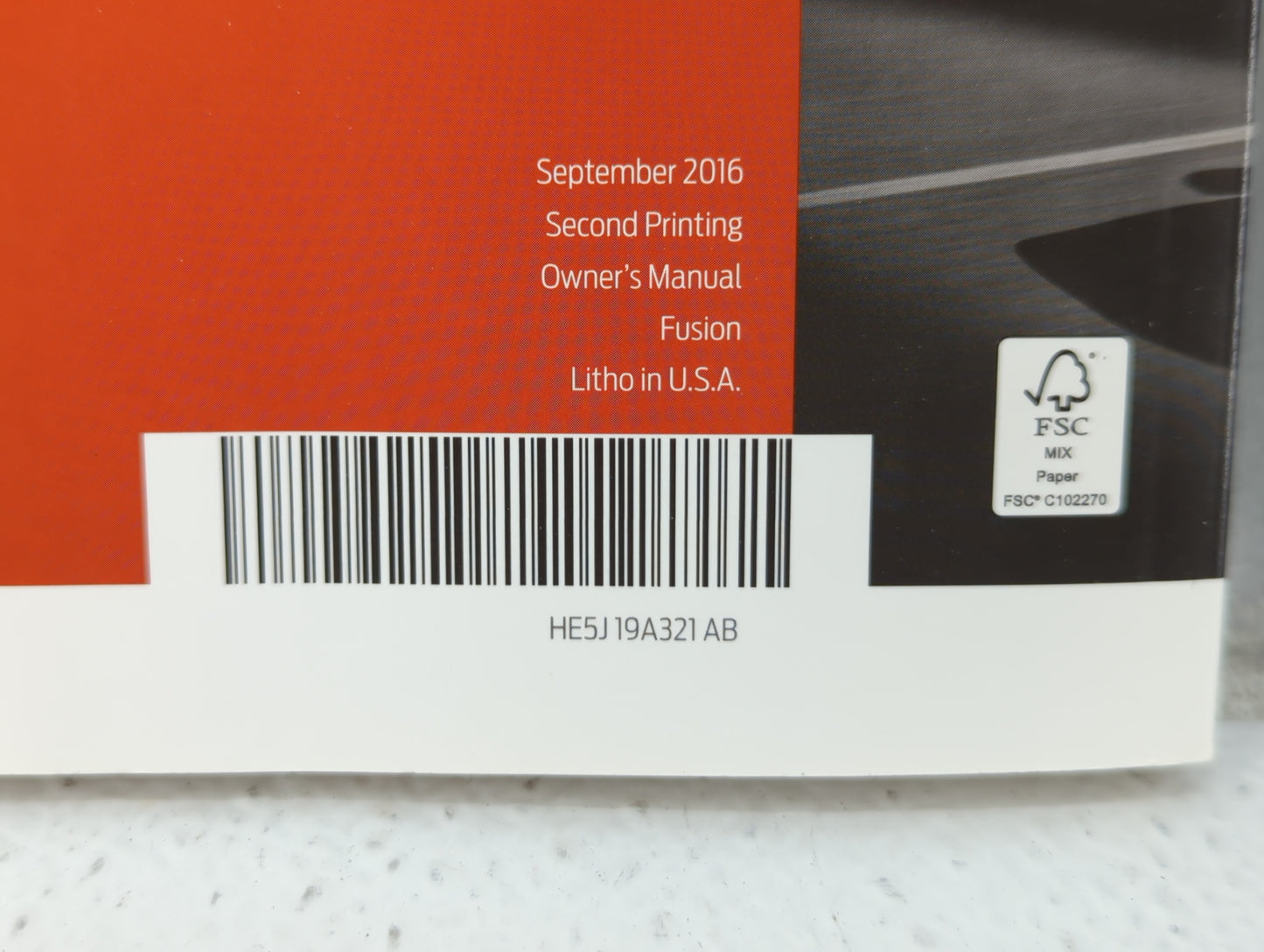 2017 Ford Fusion Owners Manual Book Guide P/N:HE5J19A321 AB OEM Used Auto Parts - Oemusedautoparts1.com