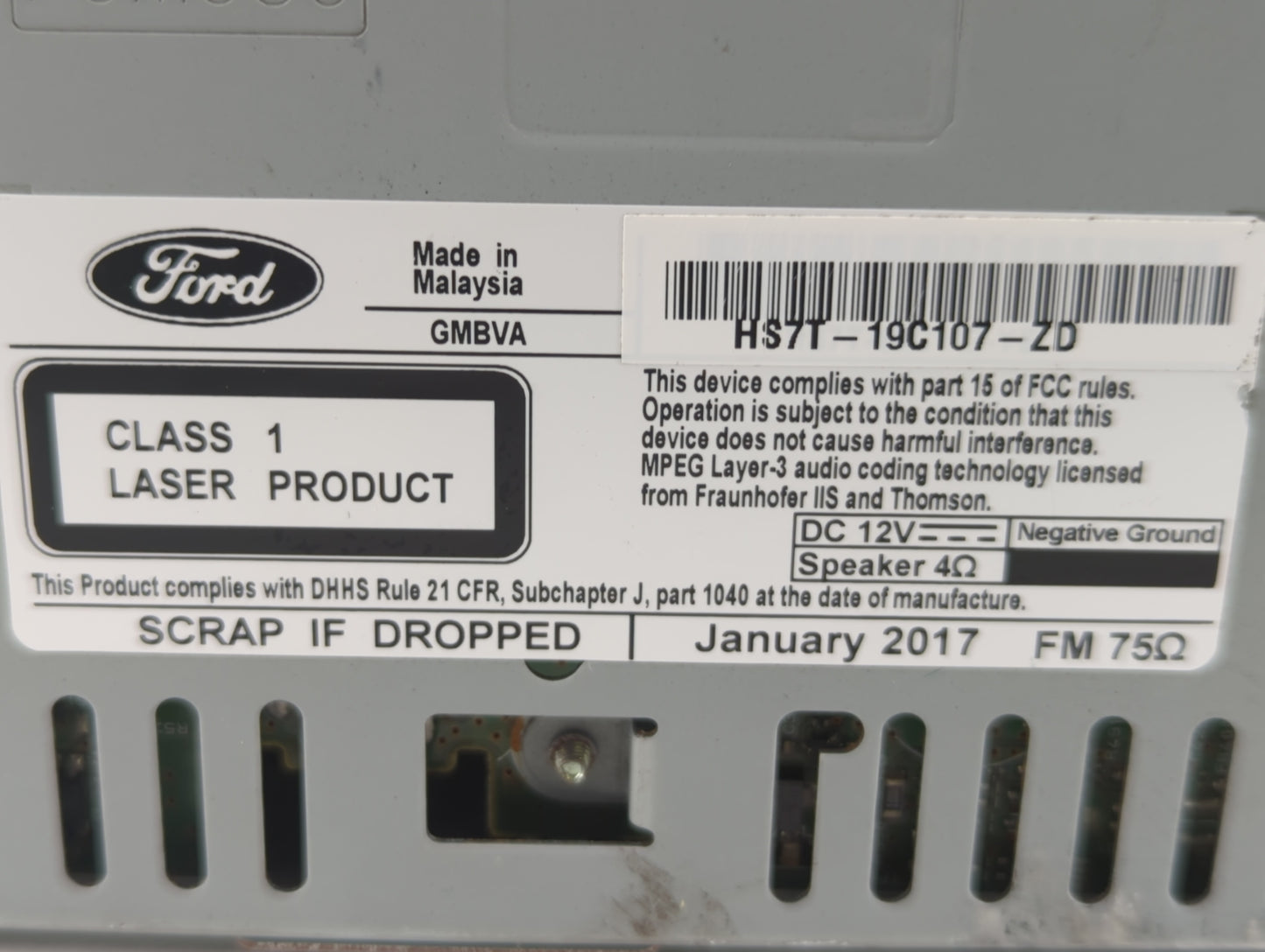 2017-2020 Ford Fusion Am Fm Cd Player Radio Receiver - Oemusedautoparts1.com