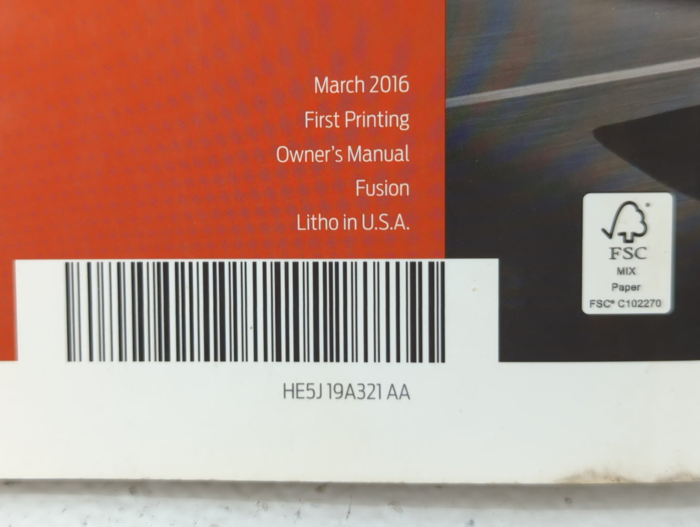 2017 Ford Fusion Owners Manual Book Guide P/N:HE5J 19A321 AA OEM Used Auto Parts - Oemusedautoparts1.com