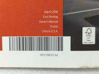 2017 Ford Fusion Owners Manual Book Guide P/N:HE5J 19A321 AA OEM Used Auto Parts - Oemusedautoparts1.com