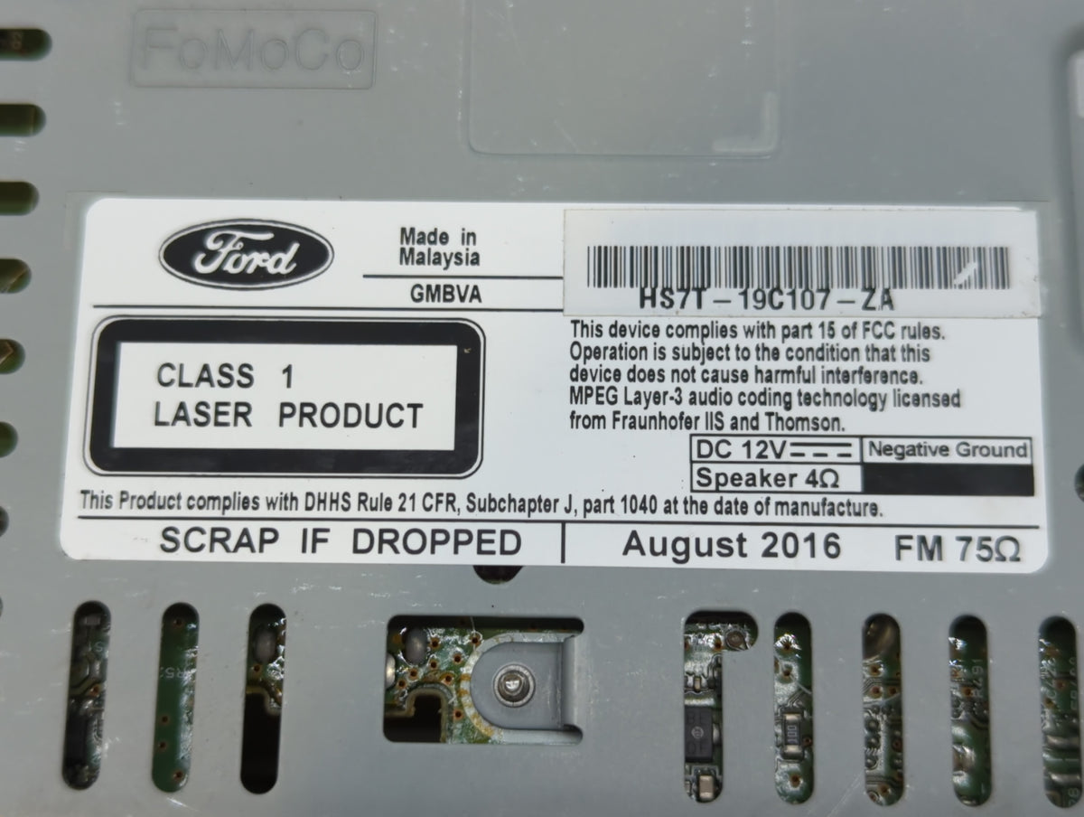 2017-2017 Ford Fusion Am Fm Cd Player Radio Receiver 572485 - Oemusedautoparts1.com