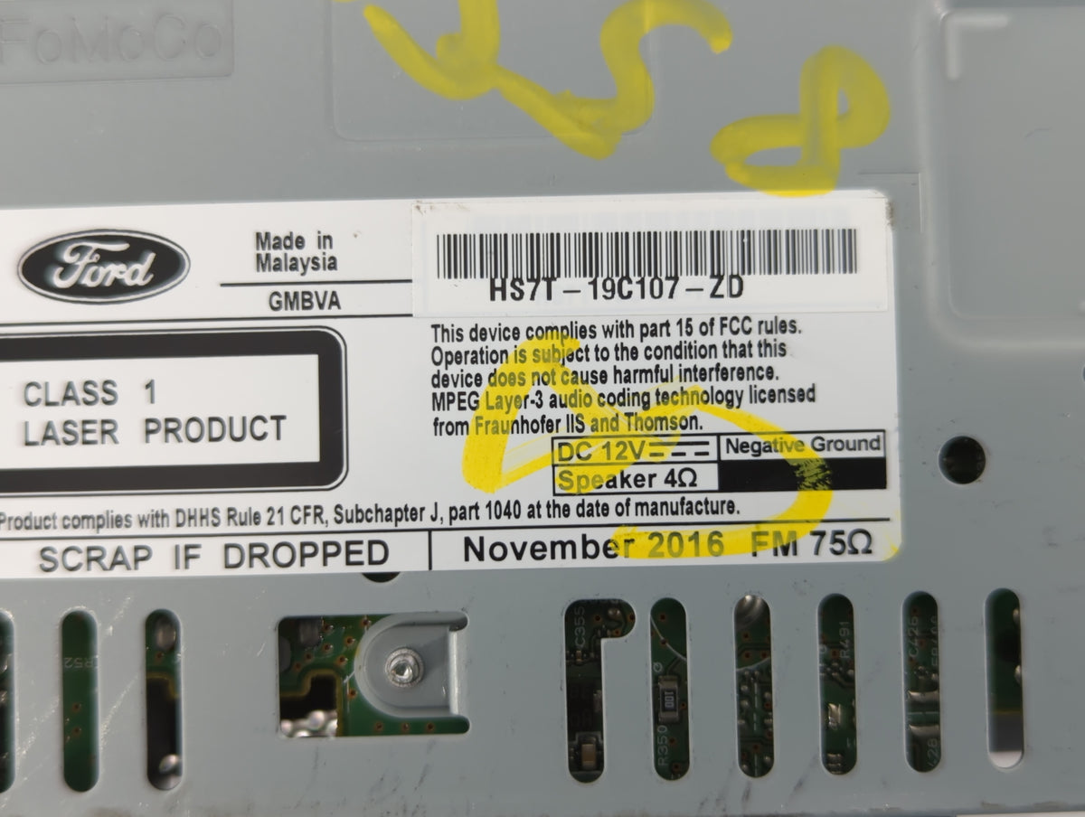 2017-2020 Ford Fusion Am Fm Cd Player Radio Receiver 572754 - Oemusedautoparts1.com