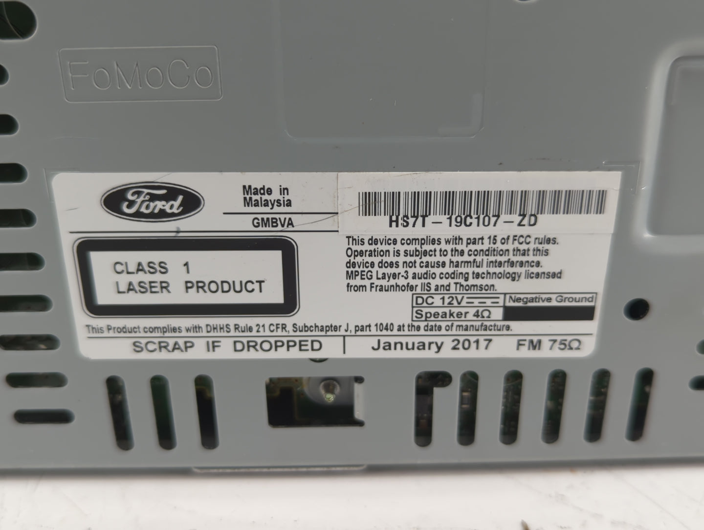 2017-2020 Ford Fusion Am Fm Cd Player Radio Receiver - Oemusedautoparts1.com