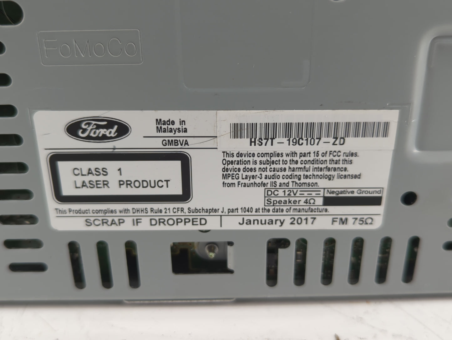 2017-2020 Ford Fusion Am Fm Cd Player Radio Receiver - Oemusedautoparts1.com