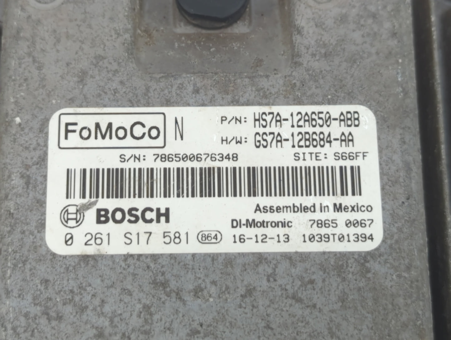 2017-2019 Ford Fusion PCM Engine Control Computer ECU ECM PCU OEM P/N:HS7A-12A650-ABB Fits Fits 2017 2018 2019 OEM Used Auto