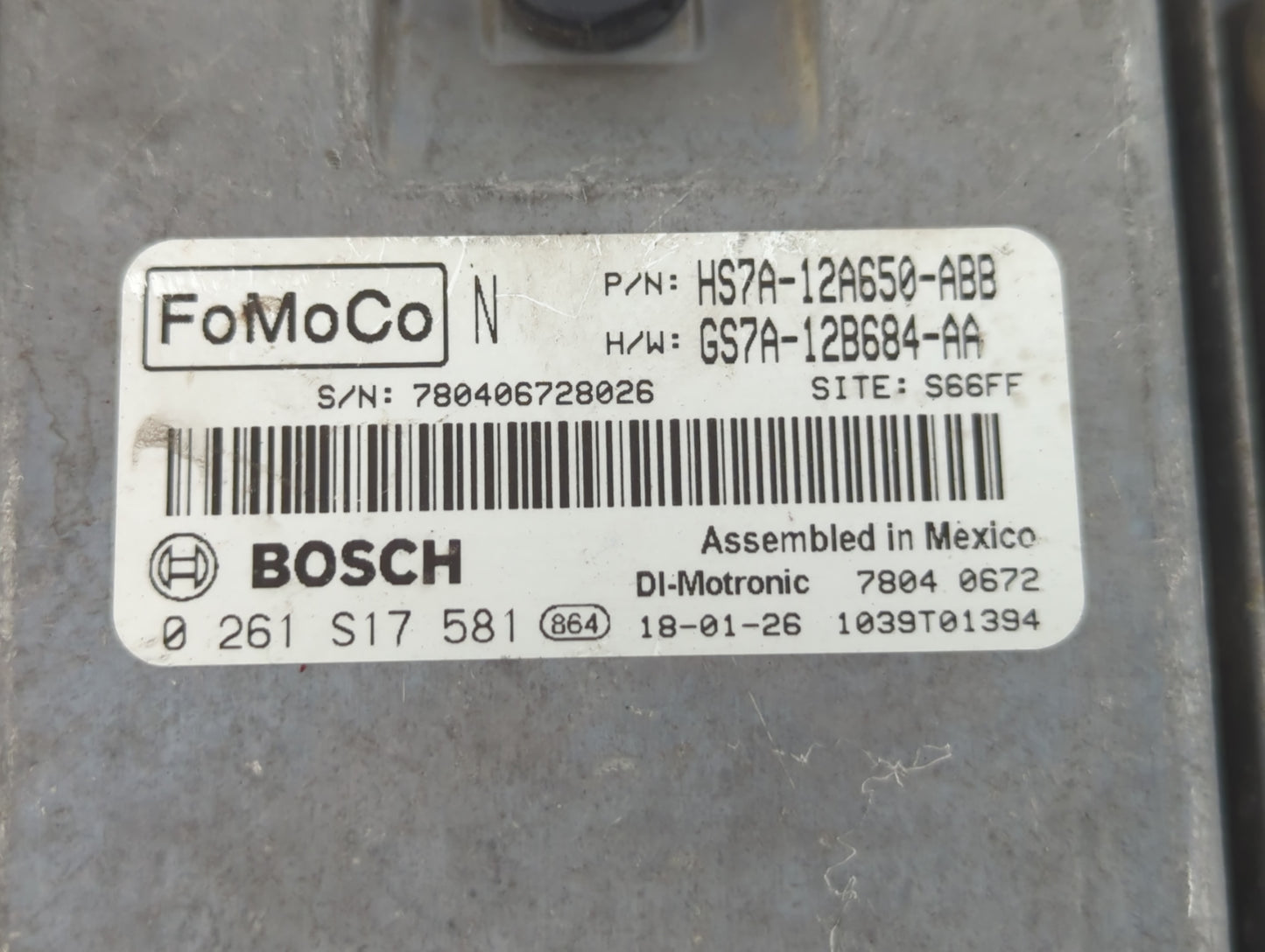 2017-2019 Ford Fusion PCM Engine Control Computer ECU ECM PCU OEM P/N:GS7A-12B684-AA HS7A-12A650-ABB Fits Fits 2017 2018 201