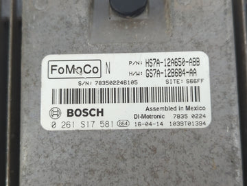 2017-2019 Ford Fusion PCM Engine Control Computer ECU ECM PCU OEM P/N:GS7A-12B684-AA HS7A-12A650-ABB Fits Fits 2017 2018 2019 OEM Used Auto Parts