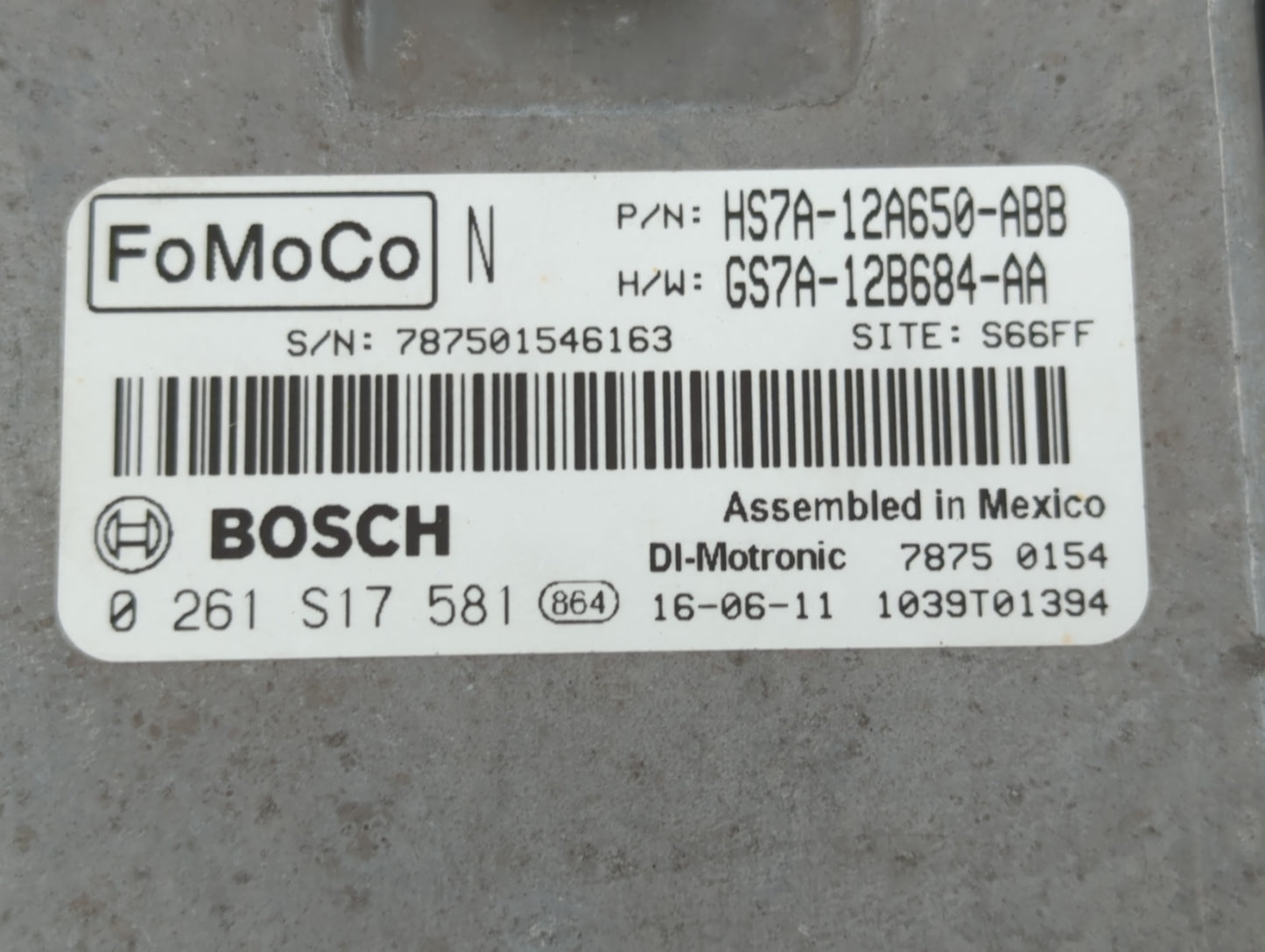 2017-2019 Ford Fusion PCM Engine Control Computer ECU ECM PCU OEM P/N:GS7A-12B684-AA HS7A-12A650-ABB Fits Fits 2017 2018 201
