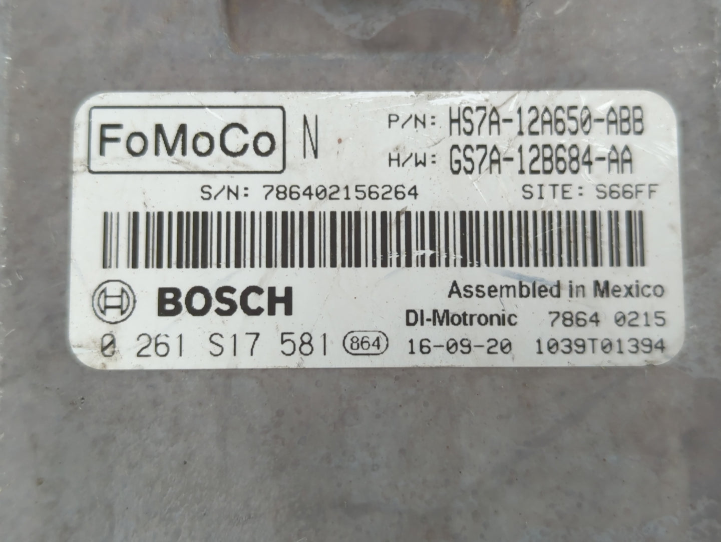 2017-2019 Ford Fusion PCM Engine Control Computer ECU ECM PCU OEM P/N:GS7A-12B684-AA HS7A-12A650-ABB Fits Fits 2017 2018 201