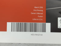 2017 Ford Fusion Owners Manual Book Guide P/N:HE5J19A321AA OEM Used Auto Parts - Oemusedautoparts1.com