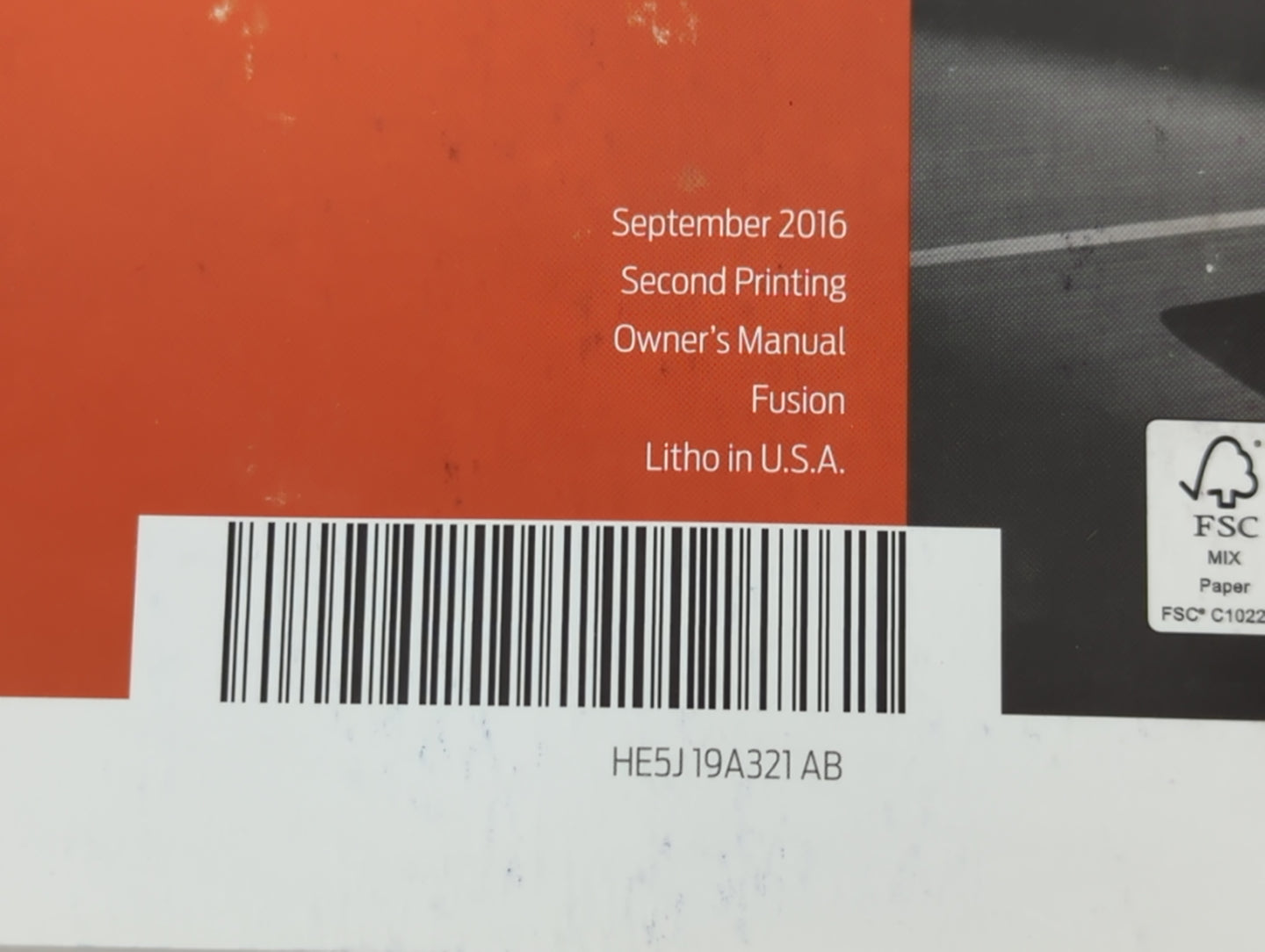 2017 Ford Fusion Owners Manual Book Guide P/N:HE5J 19A321 AB OEM Used Auto Parts - Oemusedautoparts1.com