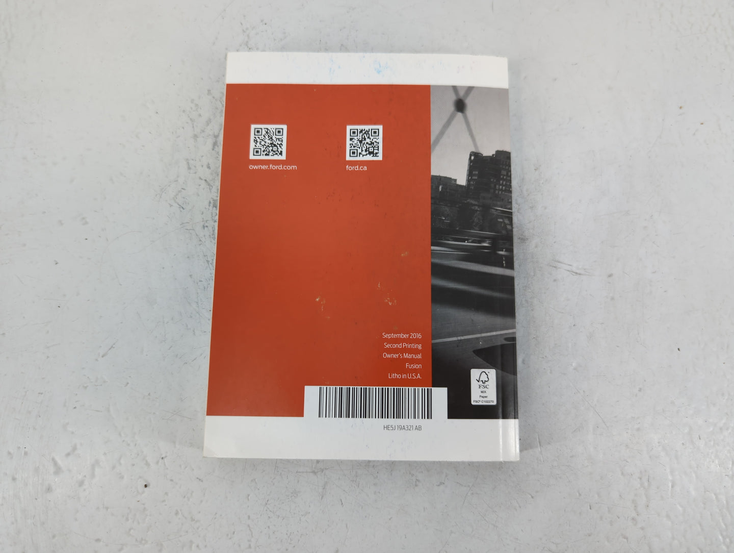 2017 Ford Fusion Owners Manual Book Guide P/N:HE5J 19A321 AB OEM Used Auto Parts - Oemusedautoparts1.com