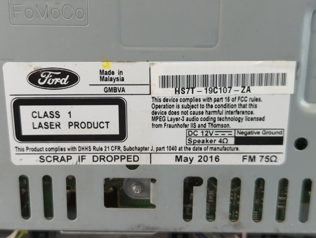 2017-2017 Ford Fusion Am Fm Cd Player Radio Receiver 764449 - Oemusedautoparts1.com