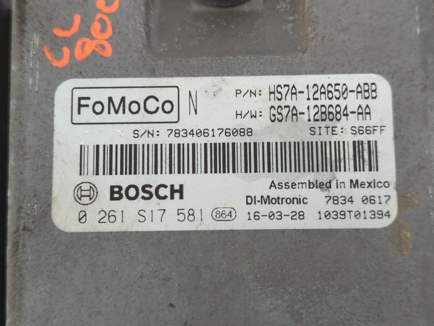 2017-2019 Ford Fusion PCM Engine Control Computer ECU ECM PCU OEM P/N:HS7A-12A650-ABB Fits Fits 2017 2018 2019 OEM Used Auto