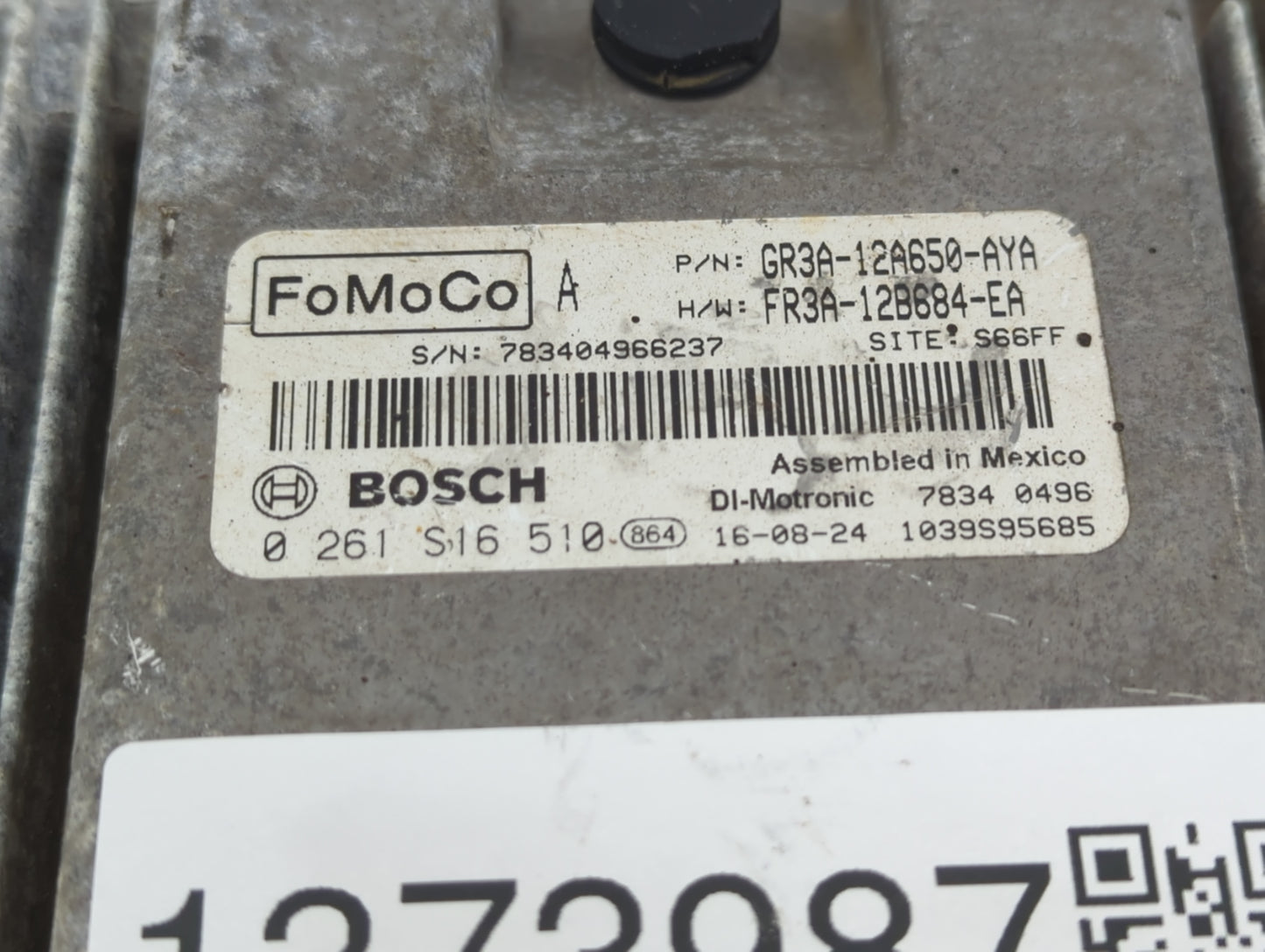 2015-2017 Ford Mustang PCM Engine Control Computer ECU ECM PCU OEM P/N:FR3A-12B684-EA GR3A-12A650-AYA Fits OEM Used Auto Par