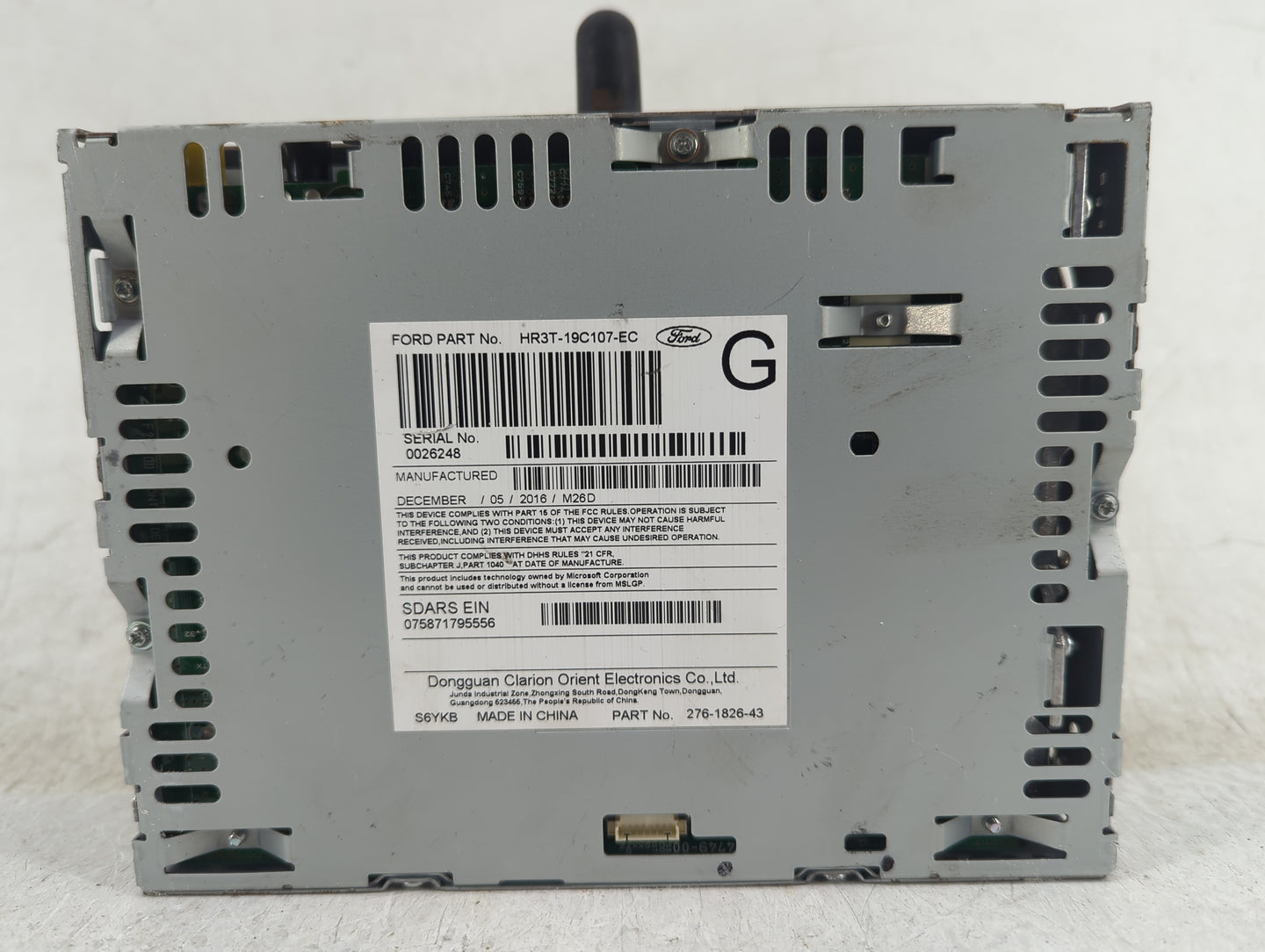 2016-2017 Ford Mustang Radio AM FM Cd Player Receiver Replacement P/N:HR3T-19C107-EC Fits Fits 2016 2017 OEM Used Auto Parts