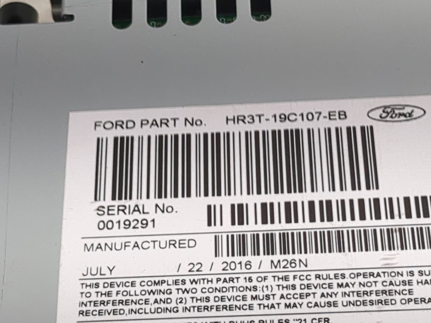 2017 Ford Mustang Radio AM FM Cd Player Receiver Replacement P/N:PU-3860S-D HR3T-19C107-EB Fits OEM Used Auto Parts - Oemuse