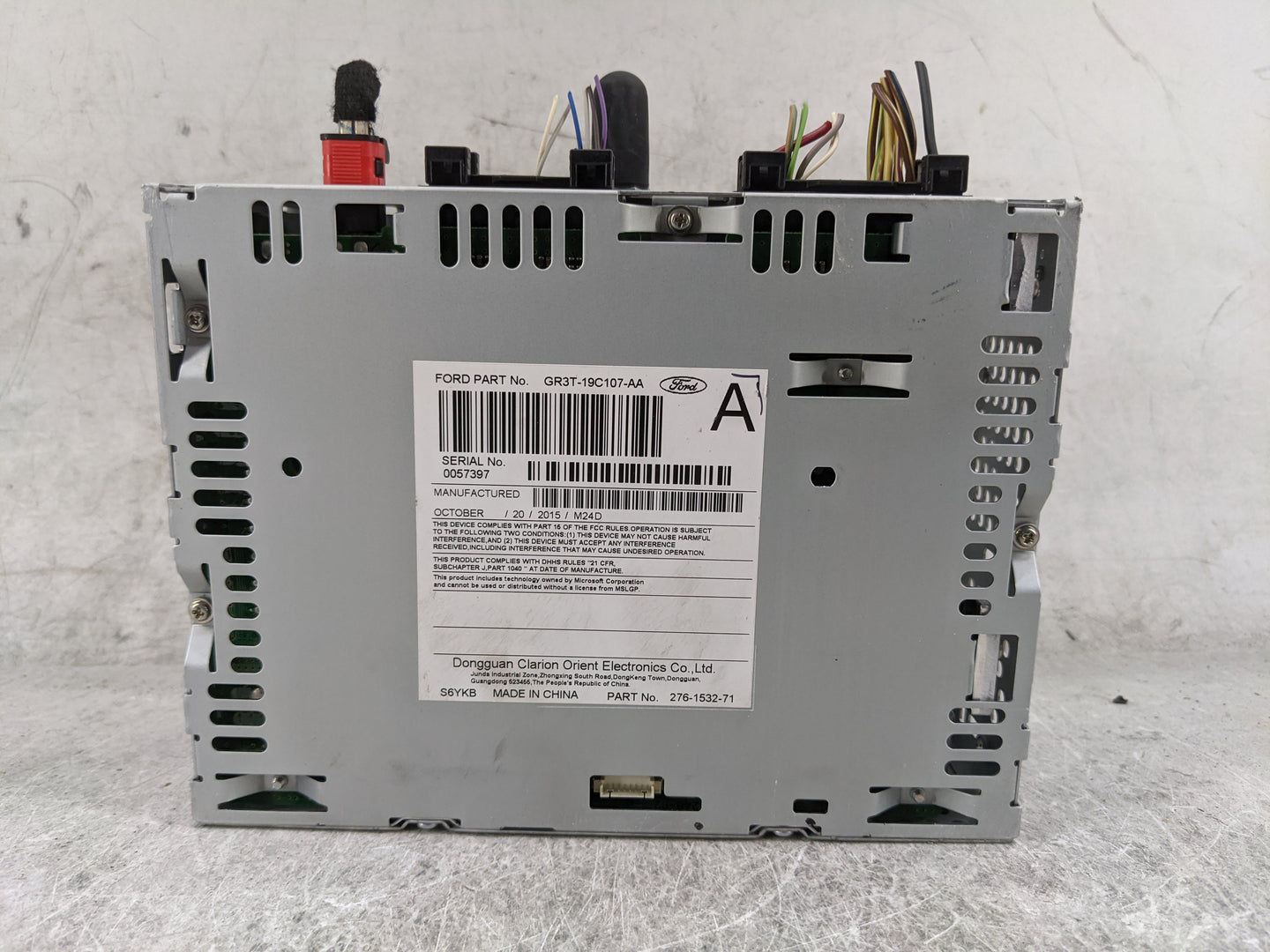 2016 Ford Mustang Radio AM FM Cd Player Receiver Replacement P/N:GR3T-19C107-AA PU-3606S-C, 276-1532-71 Fits OEM Used Auto P
