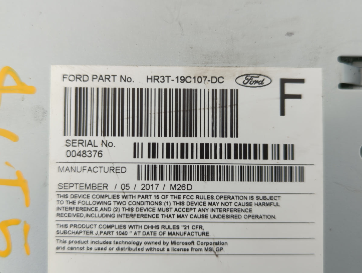 2017-2018 Ford Mustang Am Fm Cd Player Radio Receiver 516869 - Oemusedautoparts1.com