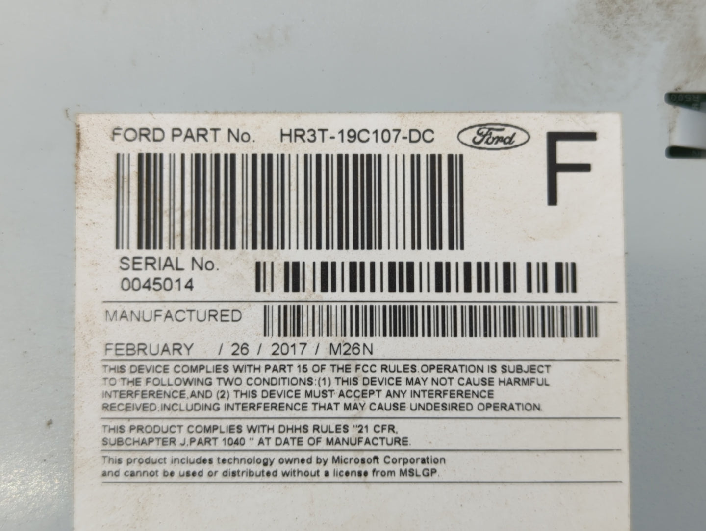 2017-2018 Ford Mustang Am Fm Cd Player Radio Receiver - Oemusedautoparts1.com