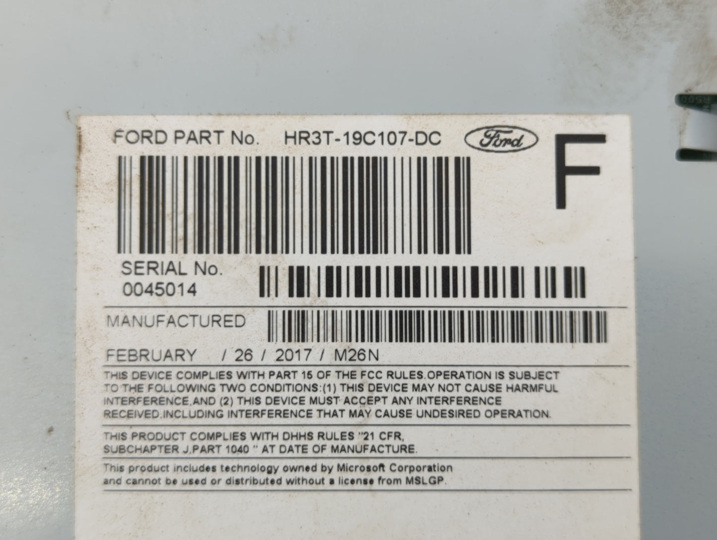 2017-2018 Ford Mustang Am Fm Cd Player Radio Receiver - Oemusedautoparts1.com