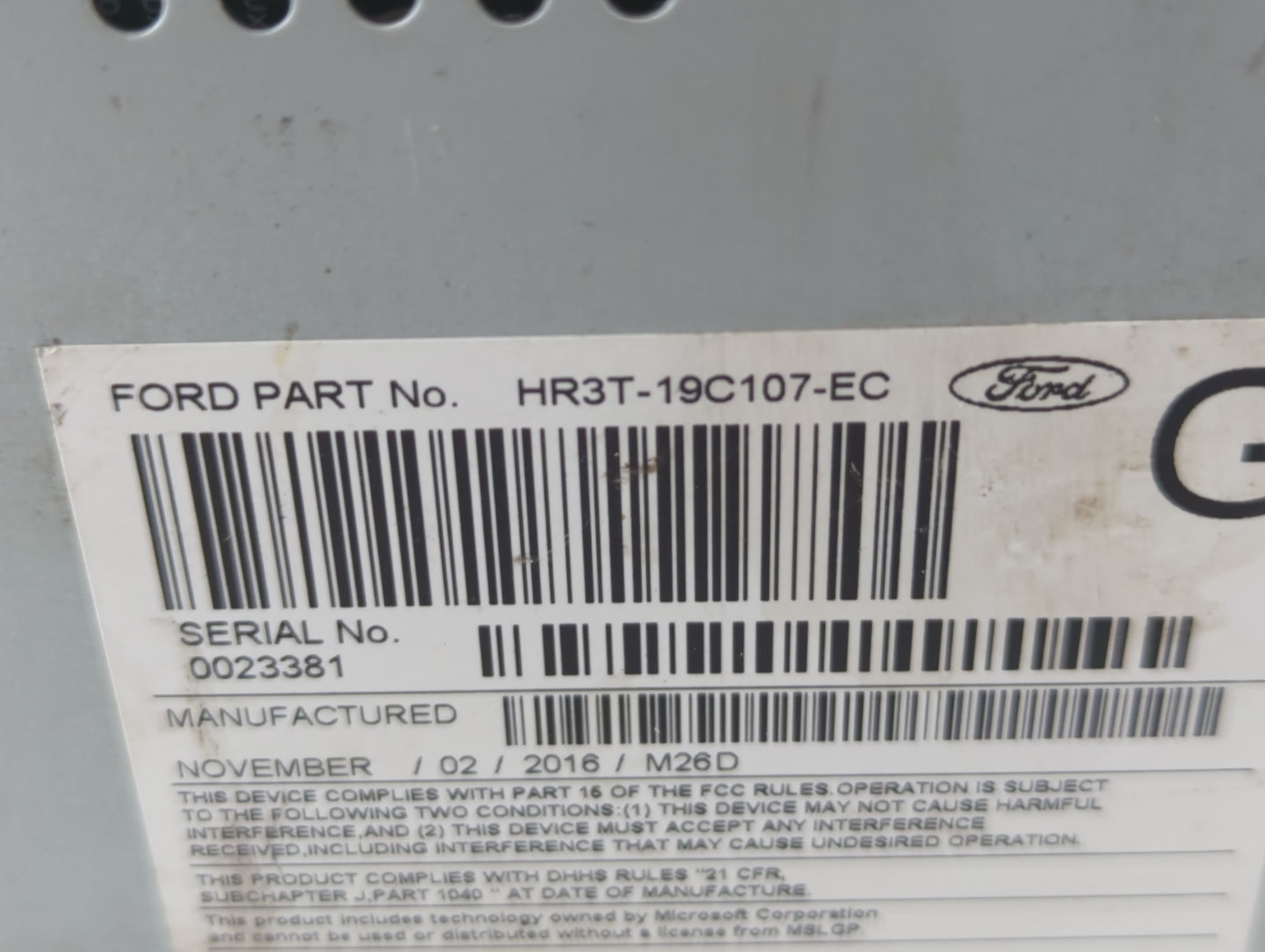 2017-2017 Ford Mustang Am Fm Cd Player Radio Receiver - Oemusedautoparts1.com