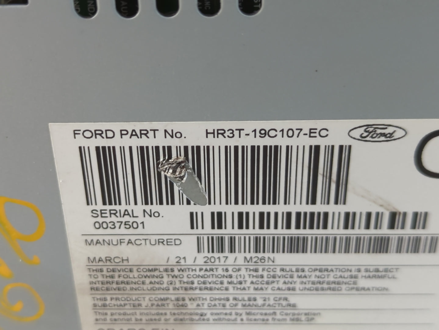 2017-2017 Ford Mustang Am Fm Cd Player Radio Receiver - Oemusedautoparts1.com
