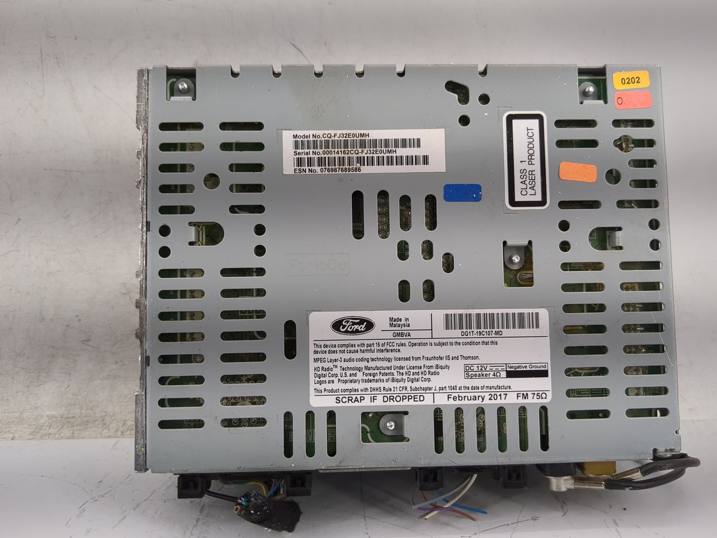 2016-2019 Ford Taurus Radio AM FM Cd Player Receiver Replacement P/N:DG1T-19C107-MD Fits Fits 2016 2017 2018 2019 OEM Used A