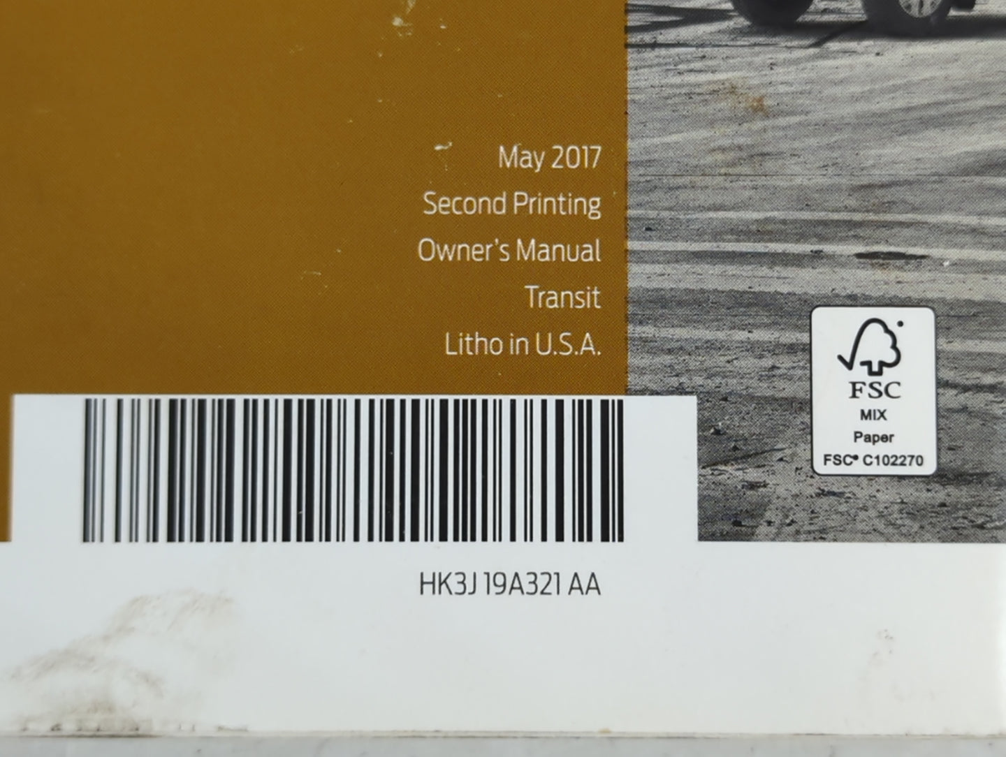 2017 Ford Transit-150 Owners Manual Book Guide P/N:HK3J 19A321 AA OEM Used Auto Parts - Oemusedautoparts1.com