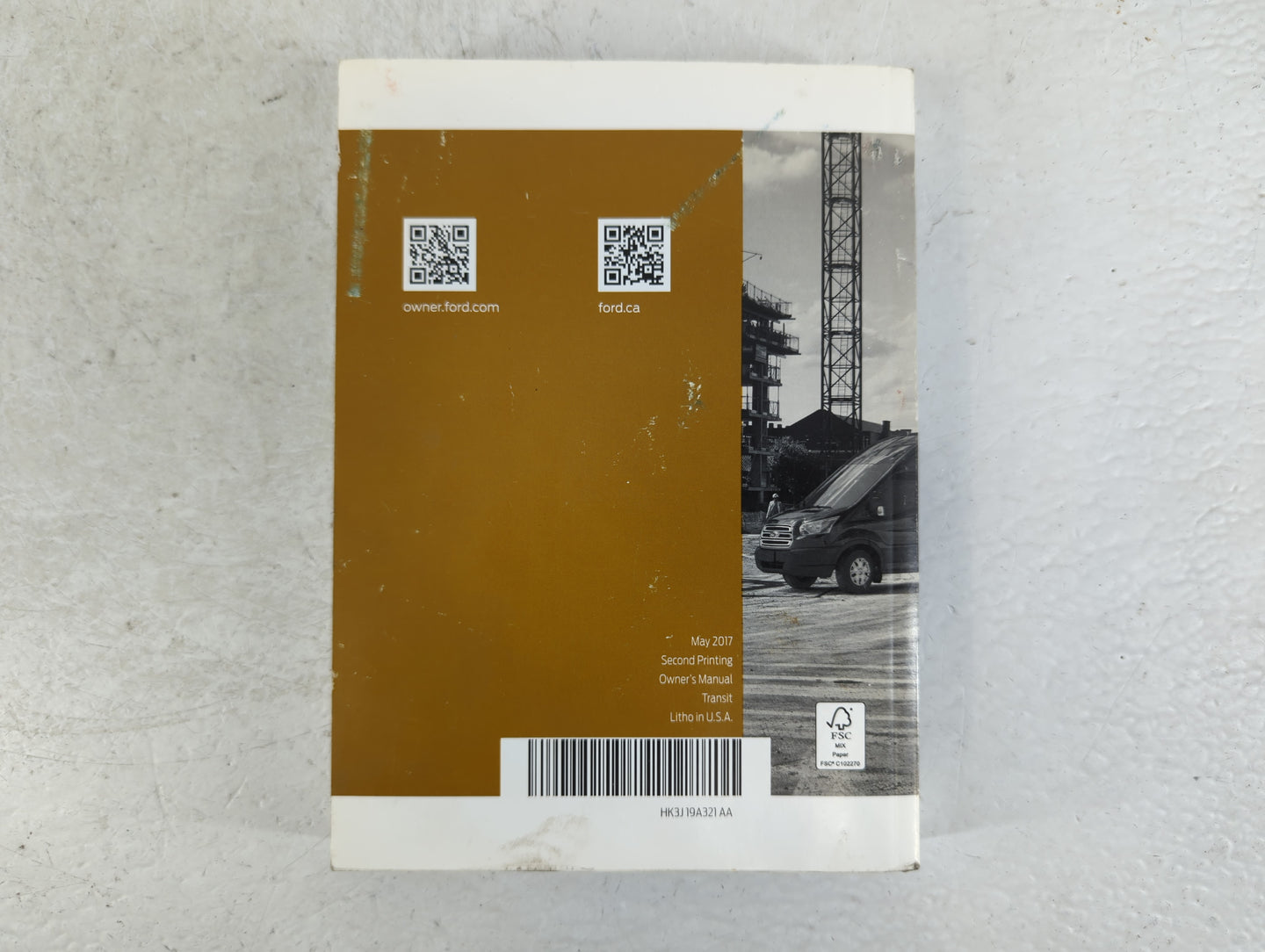 2017 Ford Transit-150 Owners Manual Book Guide P/N:HK3J 19A321 AA OEM Used Auto Parts - Oemusedautoparts1.com