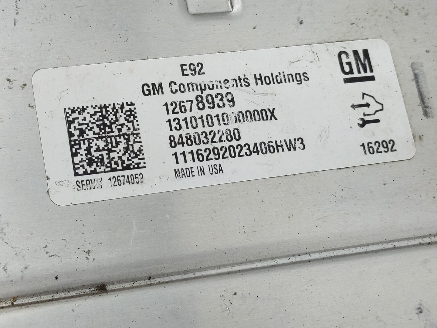2016-2018 Gmc Sierra 1500 PCM Engine Control Computer ECU ECM PCU OEM P/N:848032280 12678939 Fits Fits 2016 2017 2018 OEM Us