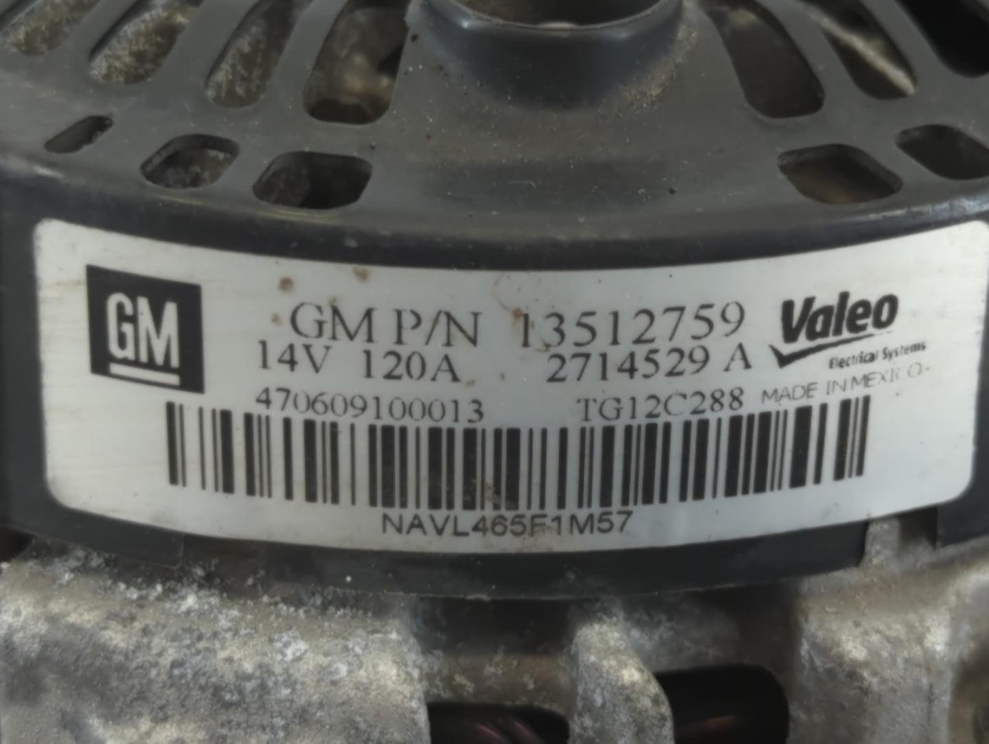 2010-2017 Gmc Terrain Alternator Replacement Generator Charging Assembly Engine OEM P/N:2714529 A 13512759 Fits OEM Used Aut